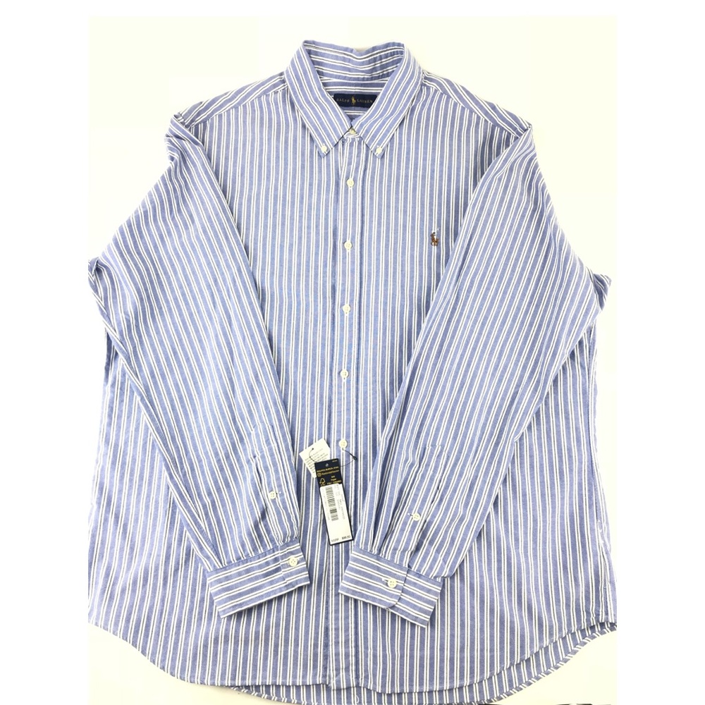 Ralph Lauren Pony Striped XXL Blue Dress Shirt